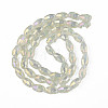 Electroplate Transparent Glass Beads Strands EGLA-N002-35-C03-2