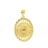 Eco-friendly Rack Plating Brass Micro Pave Cubic Zirconia Pendants KK-F843-15G-2