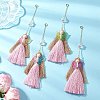 Cotton & Glass Angel Pendant Decorations HJEW-JM04649-1