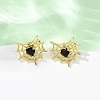 Brass Micro Pave Cubic Zirconia Stud Earrings LS-EJEW-Z156-02G-02-2