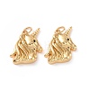 Unicorn Brass Micro Pave Black Cubic Zirconia Pendants KK-G435-39G-2