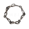 304 Stainless Steel Link Chain Bracelets for Women Men BJEW-C148-04AS-4