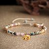 Adjustable Natural Picture Jasper & African Turquoise(Jasper) & Strawberry Quartz Beads Braided Bead Bracelets SX3776-3