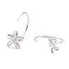 Flower 925 Sterling Silver Stud Earrings for Girl Women EJEW-I259-12S-2