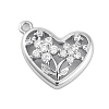 Brass Micro Pave Clear Cubic Zirconia Pendants KK-Z066-07P-1