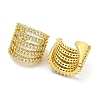 Brass Micro Pave Cubic Zirconia Cuff Earrings EJEW-C104-067G-2