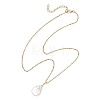 Baroque Natural Keshi Pearl Teardrop Pendant 304 Stainless Steel Cable Chain Necklaces for Women NJEW-JN05961-3