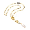 Natural Baroque Pearl Keshi Pearl Lariat Necklaces NJEW-JN03042-5