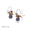 Teardrop 304 Stainless Steel & Blue Aventurine Dangle Earrings FS-WG432C7-02-2