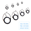 24Pcs 8 Style Ceramic High Carbon Steel Fishing Rod Guides Replacement Eye Rings AJEW-FH0003-01-2