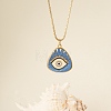 304 Stainless Steel Enamel Evil Eye Pendant Necklaces for Women WGBA65F-03-1