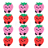 12Pcs 2 Colors Strawberry Food Grade Eco-Friendly Silicone Beads SIL-FH0001-05-1