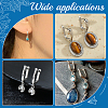 2 Pairs 925 Sterling Silver Hoop Earring Findings STER-BBC0007-14-6