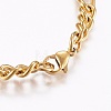 304 Stainless Steel Chain Anklets X-AJEW-I039-03G-3