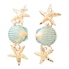 Alloy Enamel with Plastic Pearls Stud Earrings EJEW-Z172-05G-01-2