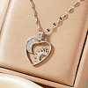 Gorgeous Brass Micro Pave Clear Cubic Zirconia Heart with Moon Sun Pendant Elegant Fashion Necklaces SS6030-2-1