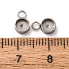 201 Stainless Steel Pendant Cabochon Settings STAS-D379-04A-P-3