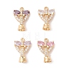 Golden Brass Micro Pave Cubic Zirconia Fold Over Clasps KK-B100-037G-1