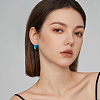 5 Pairs 5 Color 316 Stainless Steel Enamel Ring Hoop Earrings EJEW-DC0001-39B-7