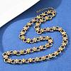 8MM 304 Stainless Steel Textured Ring Link Chain Necklaces NJEW-Z105-04G-03-2