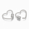 Brass Micro Pave Clear Cubic Zirconia Screw Carabiner Lock Charms ZIRC-T010-11P-2