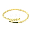 Brass Micro Pave Cubic Zirconia Cuff Bangles BJEW-E095-02G-1