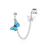 Butterfly Alloy Enamel Chains Tassel Stud Earrings WG03E93-02-1