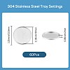 60Pcs 304 Stainless Steel Plain Edge Bezel Cups STAS-SC0021-45-2
