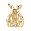 Brass Micro Pave Clear Cubic Zirconia Pendants KK-D289-01G-03-1