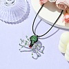 Braided Glass Seed Bead Spider Pendant Necklaces NJEW-MZ00036-03-2