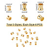   18Pcs 3 Style Brass Beads KK-PH0002-46-2