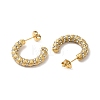 Real 18K Gold Plated 304 Stainless Steel with Glass Ring Stud Earrings EJEW-Z026-18G-05-2