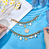 2Pcs Ocean Theme Aluminum Cable Chains Boot Strap Chains HJEW-SP00030-3