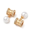 SHEGRACE Brass Micro Pave Cubic Zirconia Tube Beads XGRQ4G700-699G-2