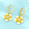 Brass Micro Pave Cubic Zirconia Hoop Dangle Earrings KK-CBA8324-10G-02-3