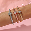 3Pcs Alloy Rhinestone Bangle Set FS-WG4938A-04-3