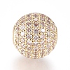 CZ Jewelry Brass Micro Pave Cubic Zirconia Round Beads X-ZIRC-M024-06G-2