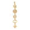 Tassel Brass Micro Pave Clear Cubic Zirconia Big Pendants KK-L271-01G-06-1