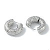 Texture Rings Brass Hoop Earrings for Women EJEW-H006-06A-P-2
