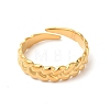 Ion Plating(IP) 304 Stainless Steel Twist Rope Shape Open Cuff Ring for Women RJEW-E063-31G-2