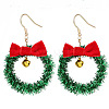 Christmas Theme Alloy Plastic Dangle Earrings FS-WG6FBD6-13-1