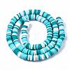 Handmade Polymer Clay Beads Strands CLAY-R089-6mm-085-10