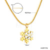 Duo Tone 304 Stainless Steel Christmas Snowflake Pendant Necklaces WGCD618-02-2