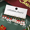 5 Pairs Christmas Theme Alloy Enamel Hoop Earrings FS-WG7AF48-28-1