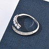 Brass Micro Pave Cubic Zirconia Cuff Open Rings RJEW-C158-01P-3