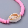 Handmade Polymer Clay Heishi Beads Braided Bracelets BJEW-JB04318-4