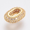 Brass Micro Pave Cubic Zirconia Beads ZIRC-F083-099G-RS-1