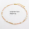 Handmade Natural Pearl & Howlite & Glass Beaded Necklace JR6200-4-1