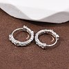 Ring with Letter X 925Sterling Silver Micro Pave Clear Cubic Zirconia Hoop Earrings for Women EJEW-K317-03P-3