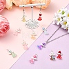 20Pcs 10 Colors Glass Pearl with Alloy Pendants PALLOY-YW00172-4